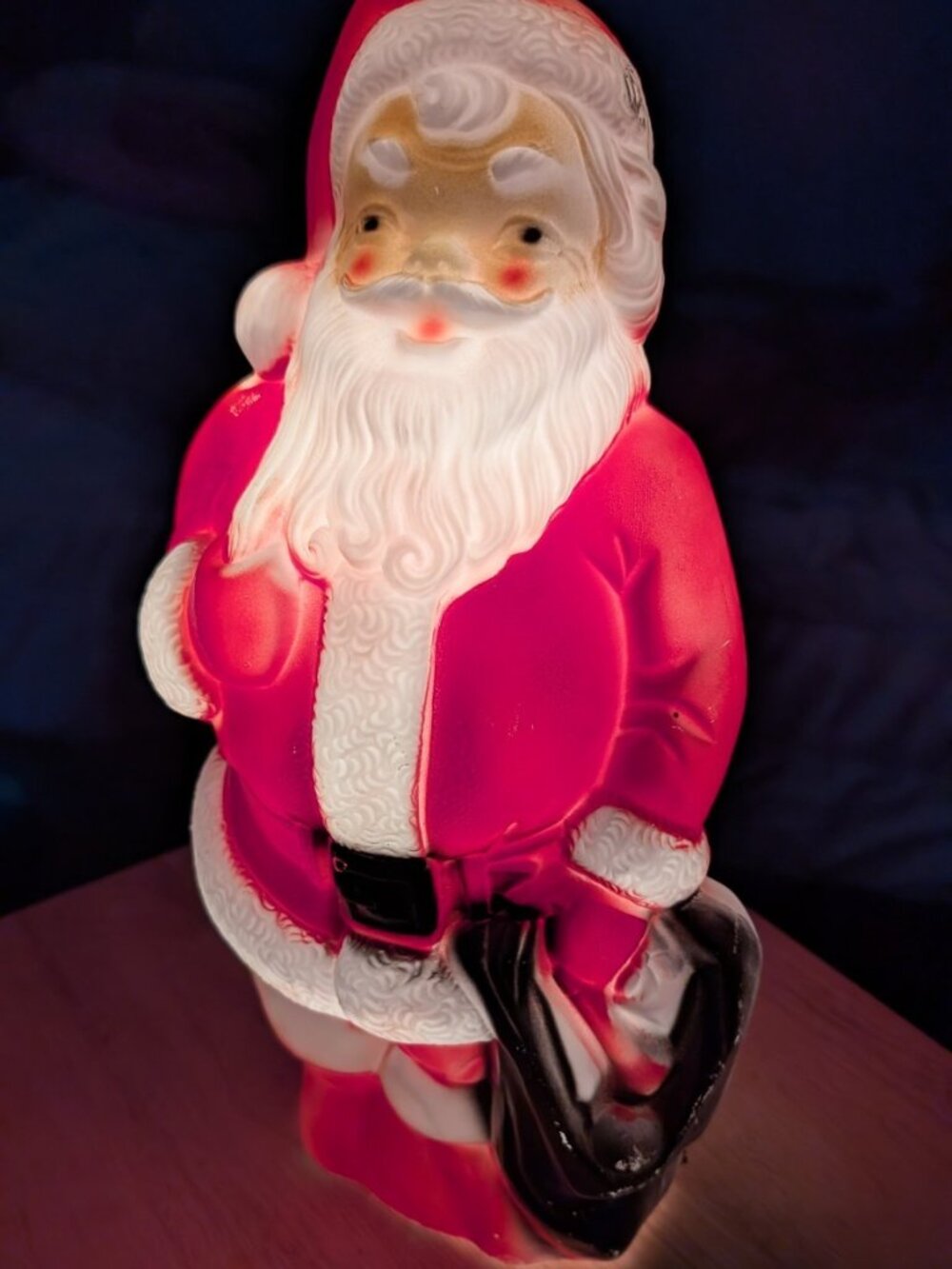 Vintage 1968 Empire Blow Mold Santa Claus 13" Christmas MCM with Sticker